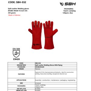 WELDING GLOVES WITH PIPING - Image 3